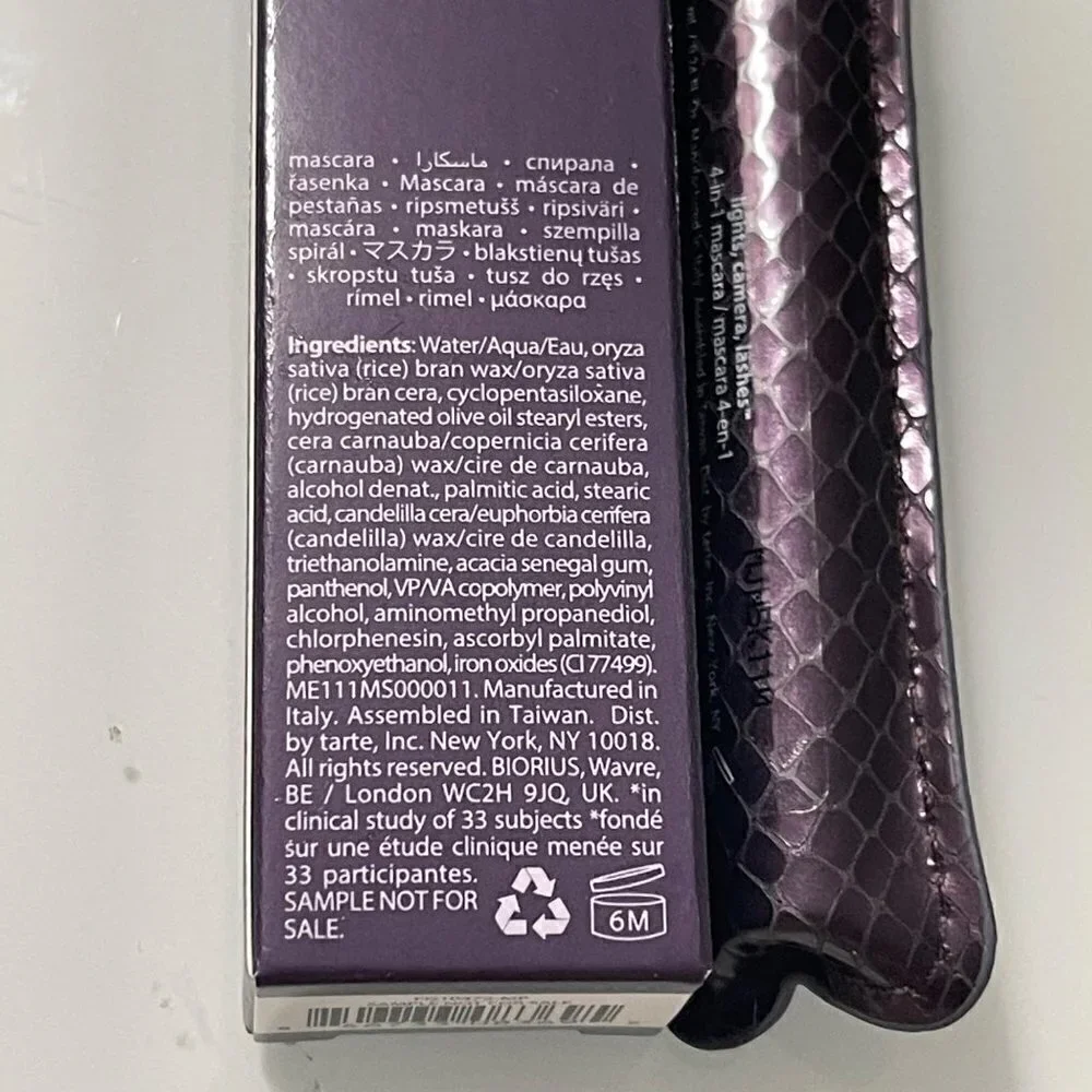 Tarte BNIB Lights Camera Lashes Curling Volumizing Conditioning Black Mascara